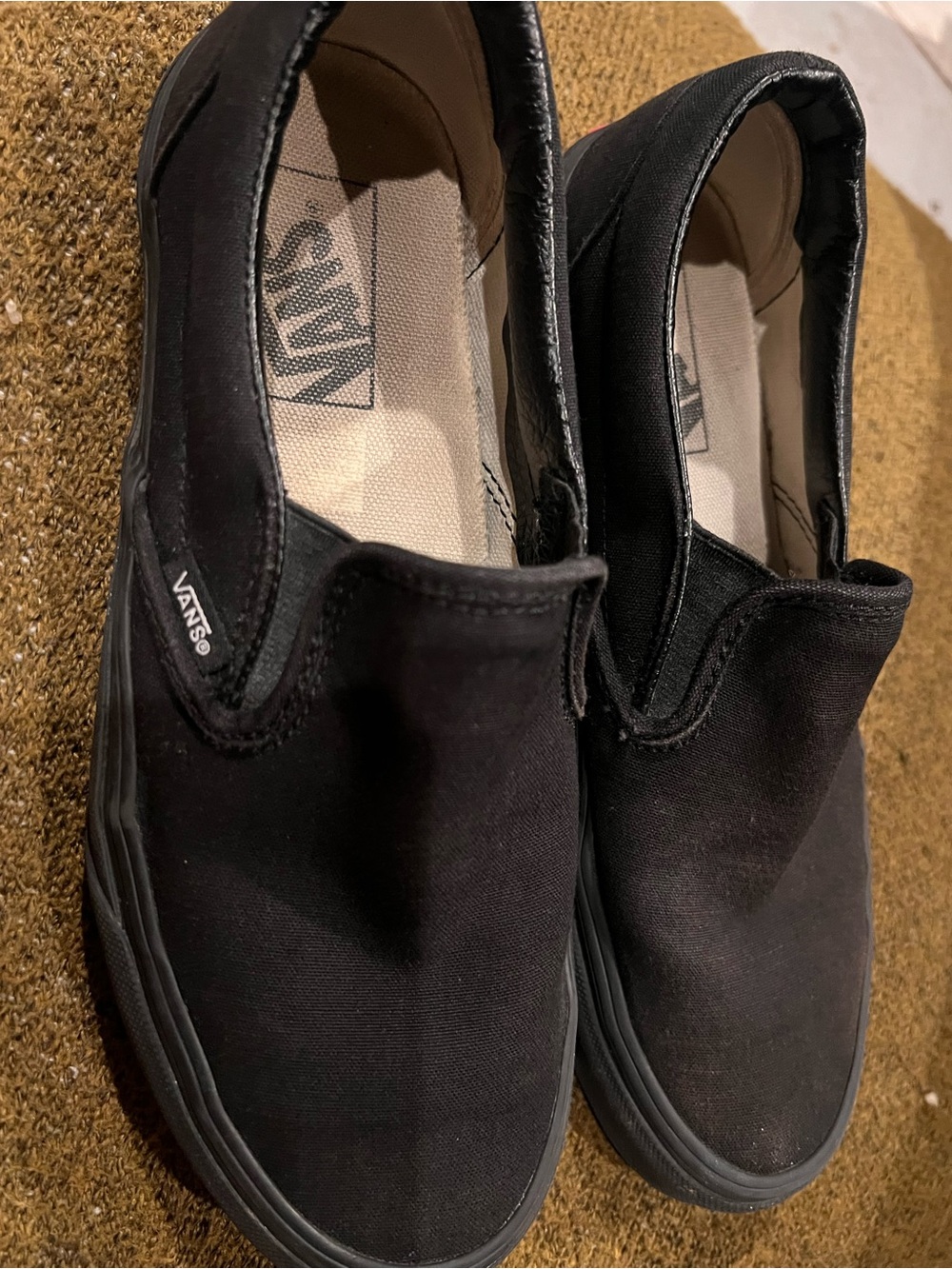 Vans Black Slip-On Canvas Loafers